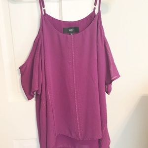 Purple Cold Shoulder Top